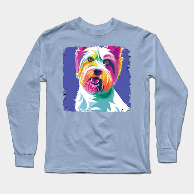 Biewer Terrier Pop Art - Dog Lover Gifts Long Sleeve T-Shirt by PawPopArt